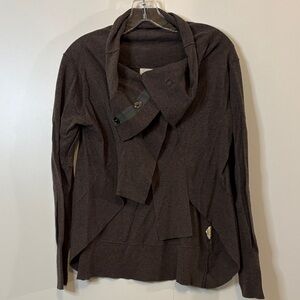 Shae 100% Cotton Elegant Brown Women's Cardigan